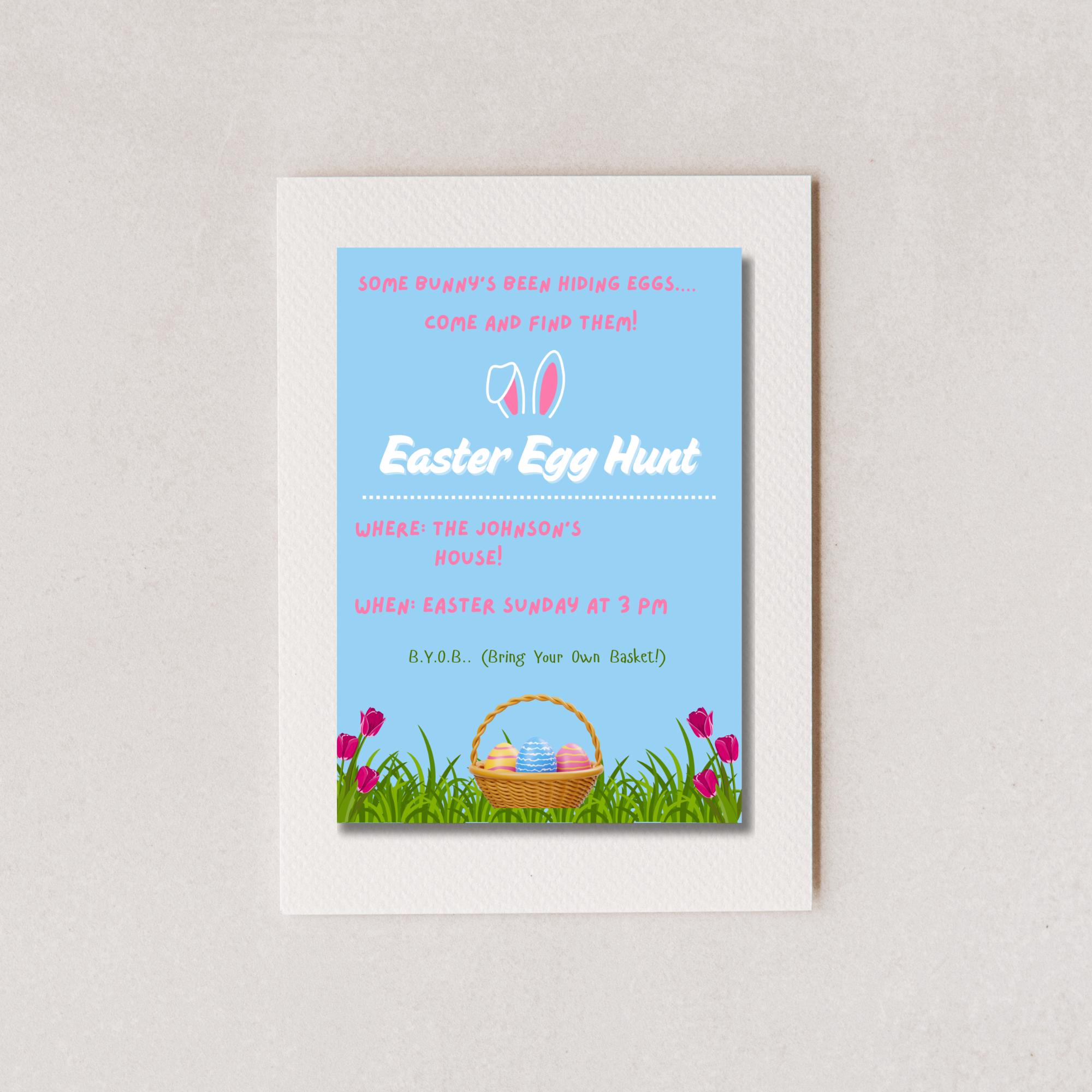 Editable Easter Egg Hunt Invitation Template