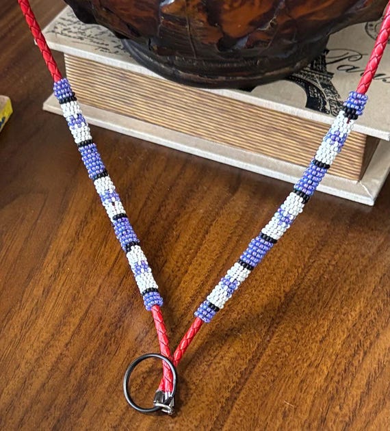 Beaded Lanyard Badge Holder