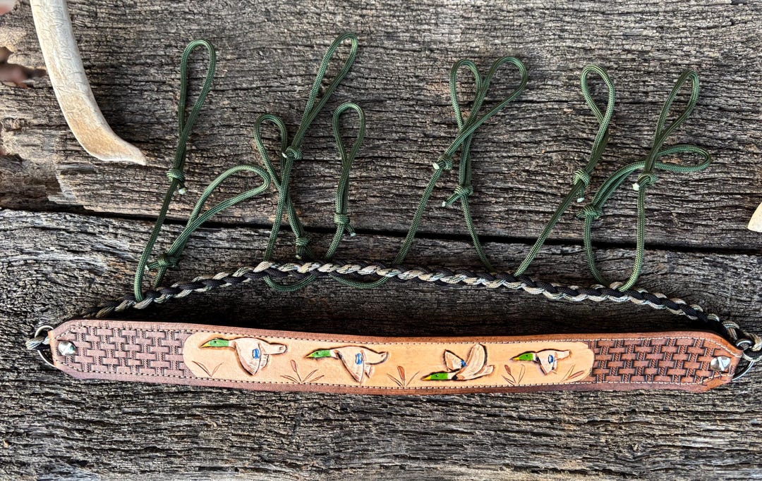 Hand Tooled Leather Duck Call Holder With Para Cord. - Etsy