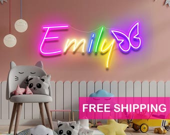 Custom Name LED Neon Sign, Kids & Teen Room Wall Decor, Easter Gifts, Dorm Wall Decor