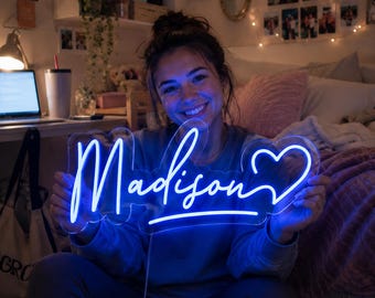 Custom Name Neon Dorm Wall Decor,  Sign for Kids, , Birthday Gift for Kid, Bedroom Neon Sign, Graduation Gifts