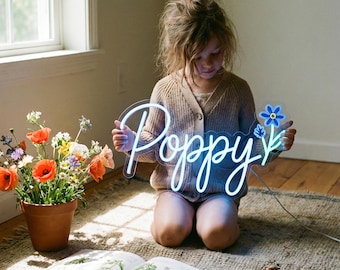 Custom custom name sign for kids room, light up name sign bedroom for girl