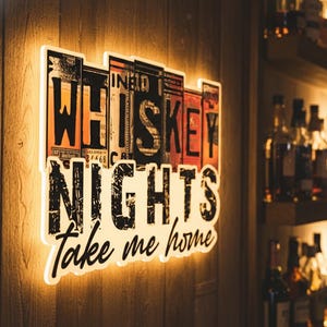 Custom Logo LED Light Box, Personalized Whiskey Light Box Sign, LED Man Cave Sign, Whiskey Lover Gift