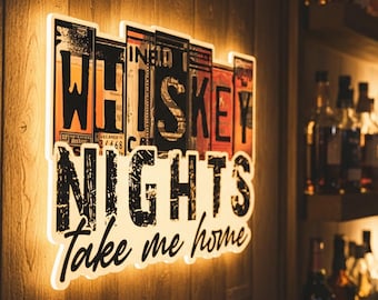 Custom Logo LED Light Box, Personalized Whiskey Light Box Sign, LED Man Cave Sign, Whiskey Lover Gift