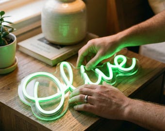 Luz de neón con nombre personalizada, decoración de habitación infantil, regalo de cumpleaños para niños, letrero de neón para dormitorio, decoración de pared de dormitorio