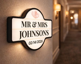 Just Married Wedding Light Box Sign | Elegant Reception Decor | Modern Marquee Sign for Wedding Table