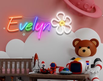 Custom Name Neon Sign for Kids, Nursery Room Decor, Birthday Gift for Kids, Bedroom Neon Sign, Dorm Wall Decor, Easter Personalized Gifts
