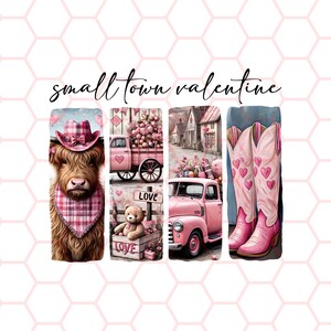 Retro Western Valentines PNG: Small Town Sublimation Designs (Digital Download)