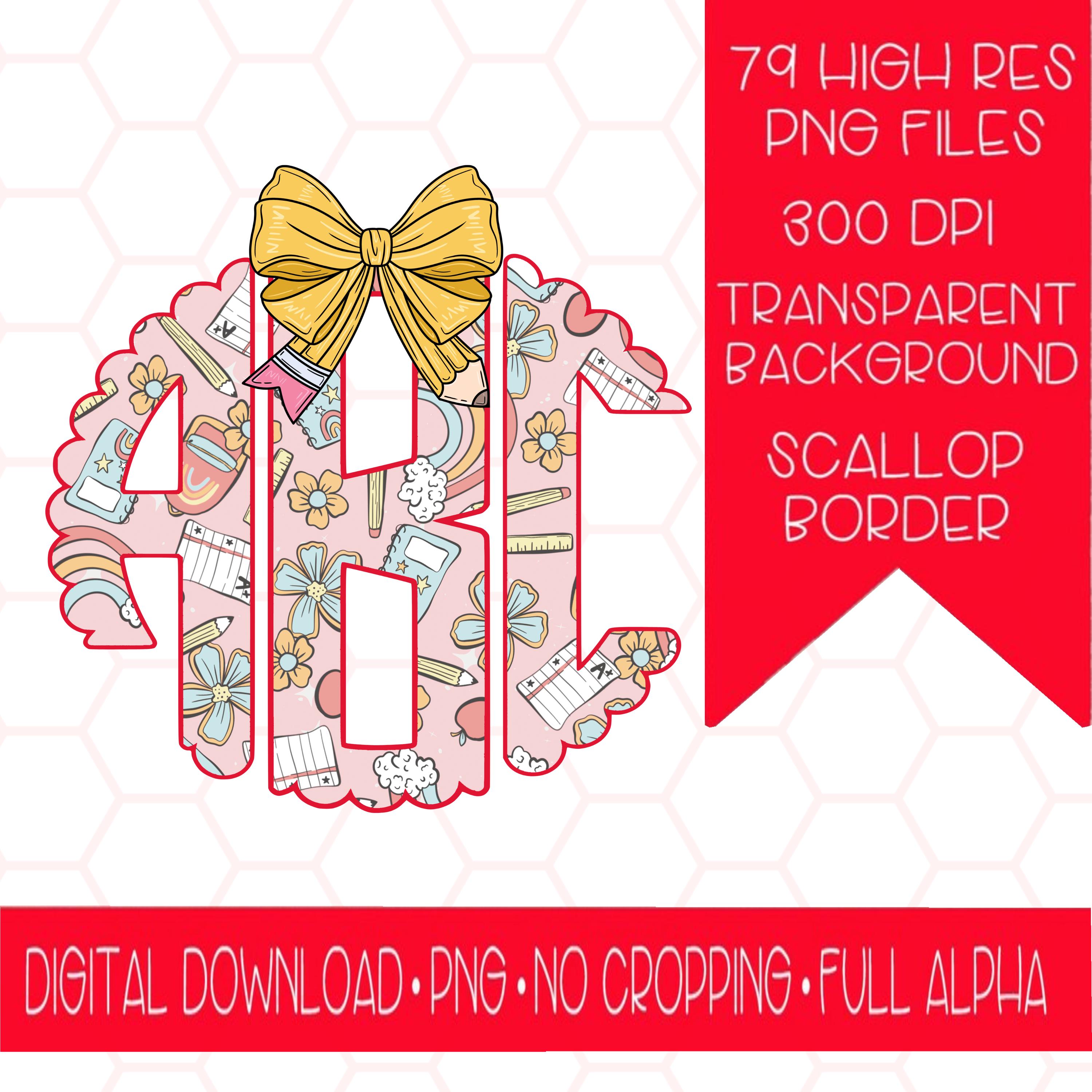 Monogramma magico dell'arco di apprendimento PNG: iniziale dell'insegnante (download digitale)