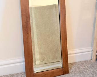 Antique Bevelled Hardwood Mirror