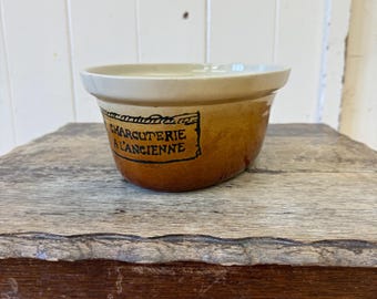 Vintage French Style Charcuterie Dish – Rustic Ceramic Serving Bowl