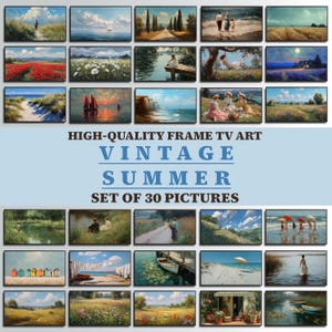 Vintage Summer Frame TV Art Set | Summer TV Bundle | Coastal TV Art Set | Samsung Frame Tv Art | Vintage Summer | Digital Download | #FTVS1