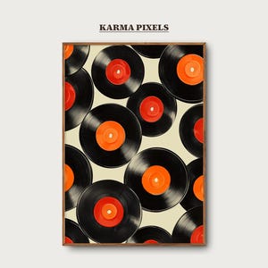 Retro Vinyl Record Poster | Groovy Maximalist Music Wall Art | Vintage Preppy Eclectic Room Decor | Trendy Aesthetic Digital Print | #WA7