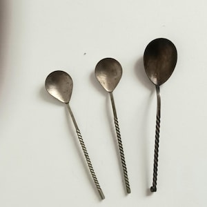 3 Spoons Small Collectible Flatware Vintage Filigree Coffee Dessert Spoons Melchior Flatware Swirl small spoons Aesthetic cutlery