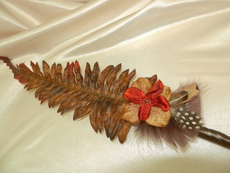 Guestbook Pen Dark Brown Accent Fern Woodland Outdoor Wedding