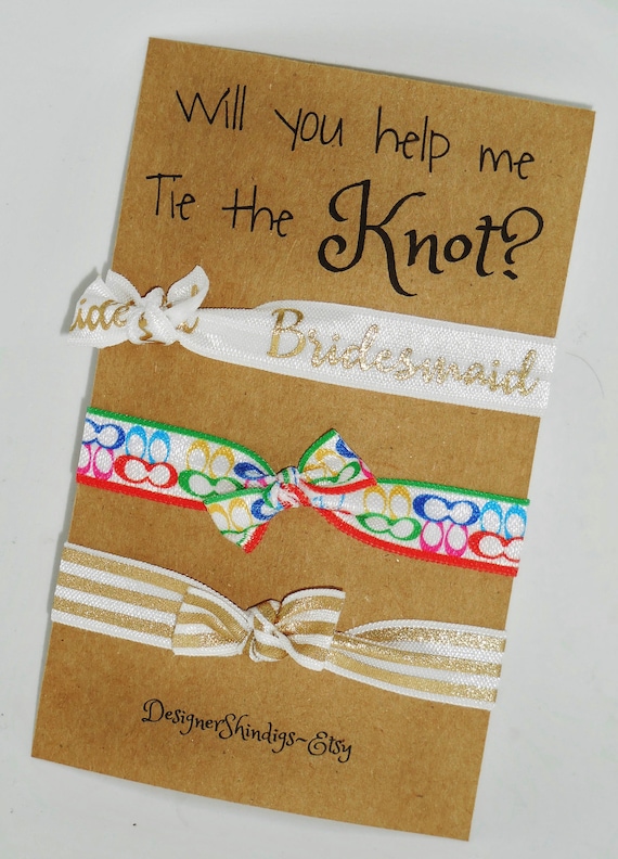 Items similar to Help me Tie the Knot BRIDESMAID ~ Hair Ties ...