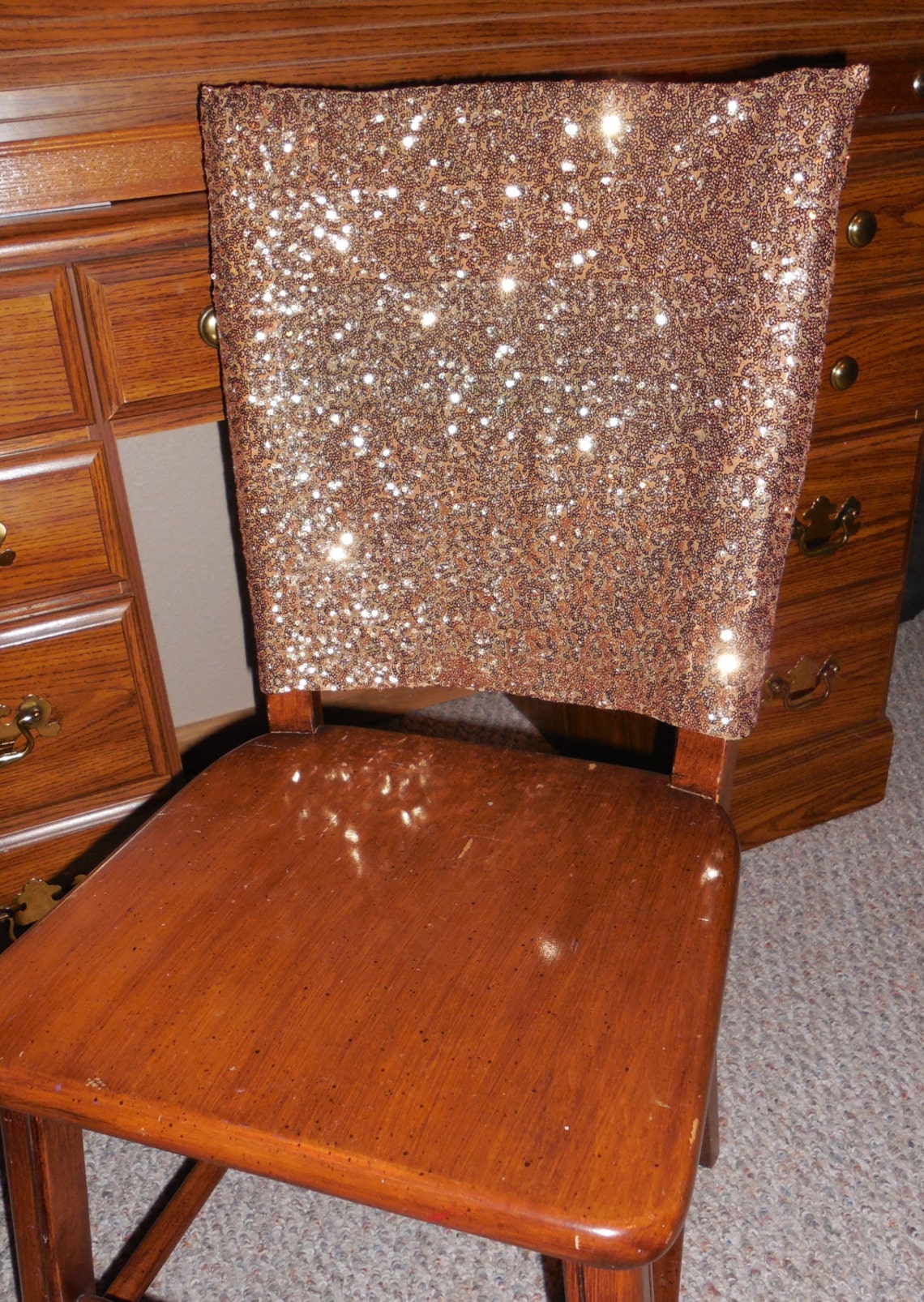 Sequin Gold Chair Cap Cover Also Champagne and Silver Etsy