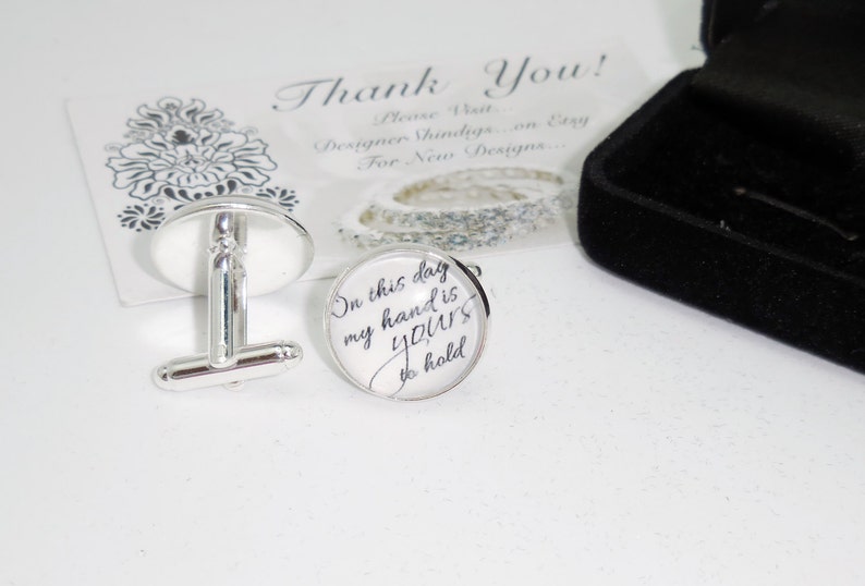Hold my Hand Cuff Links with Case custom wedding gifts wedding gift Box groomsman bridesman cufflinks groom