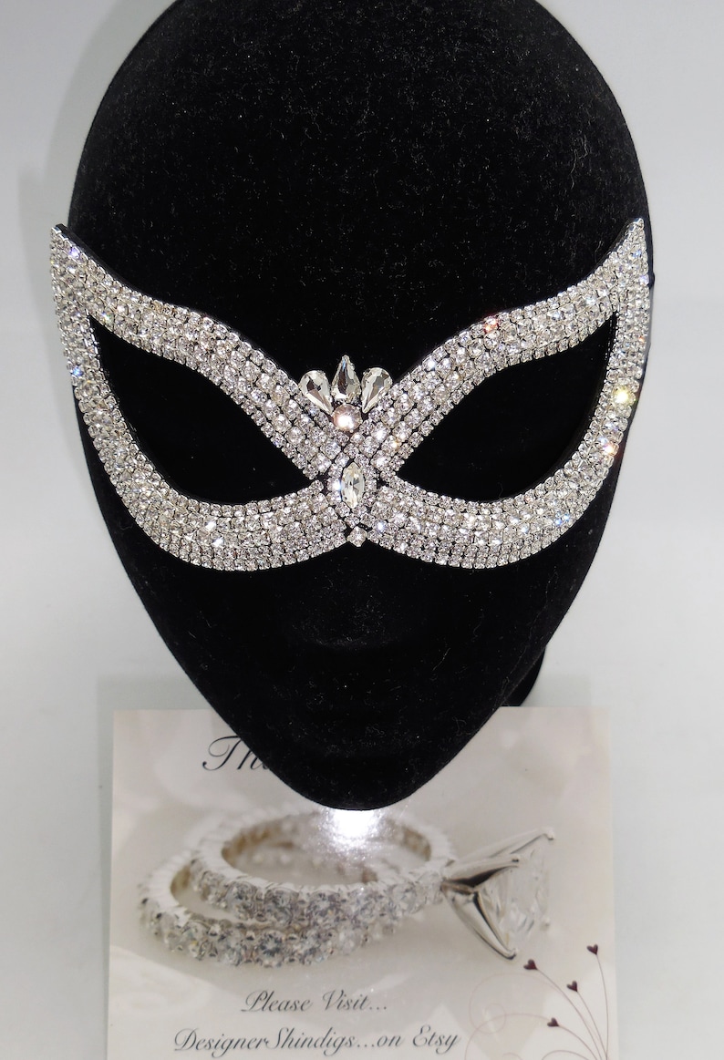 Rhinestone Bridal Dance Mask Masquerade Wedding Jewelry Etsy