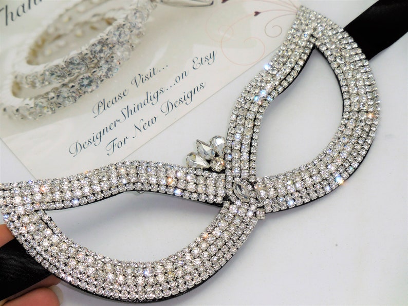 Rhinestone Bridal Dance Mask Masquerade Wedding Jewelry Etsy