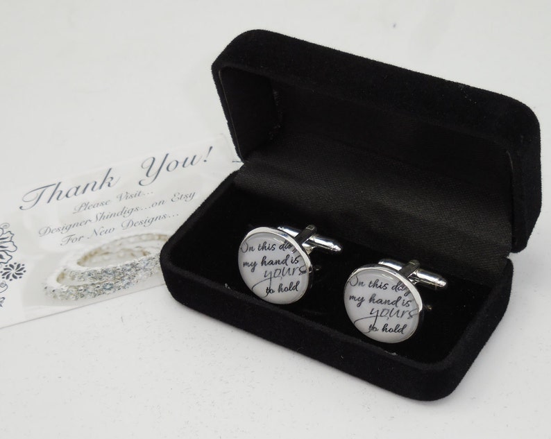 Hold my Hand Cuff Links with Case custom wedding gifts wedding gift Box groomsman bridesman cufflinks groom