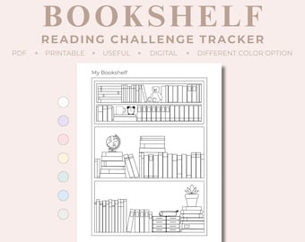 Scheda di monitoraggio della lettura di 100 libri stampabile / Sfida di lettura della libreria / Diario di lettura / Registro dei libri / Regalo per amanti dei libri / Download digitale in PDF
