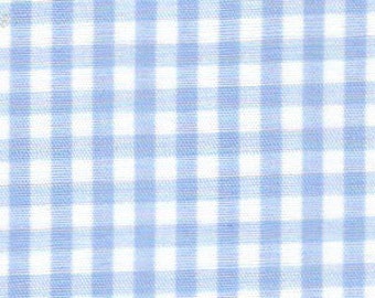 Fabric Finders Blue Gingham Fabric - Gingham Fabric - Cotton Fabric By the Yard - Light Blue Gingham Cotton Fabric - Face Mask Fabric