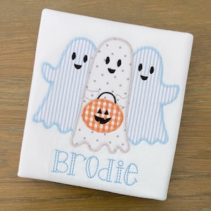 Ghost Trio Shirt - Boy Halloween Shirt - Fall Applique Shirt - Personalized Shirt - Ghost Shirt