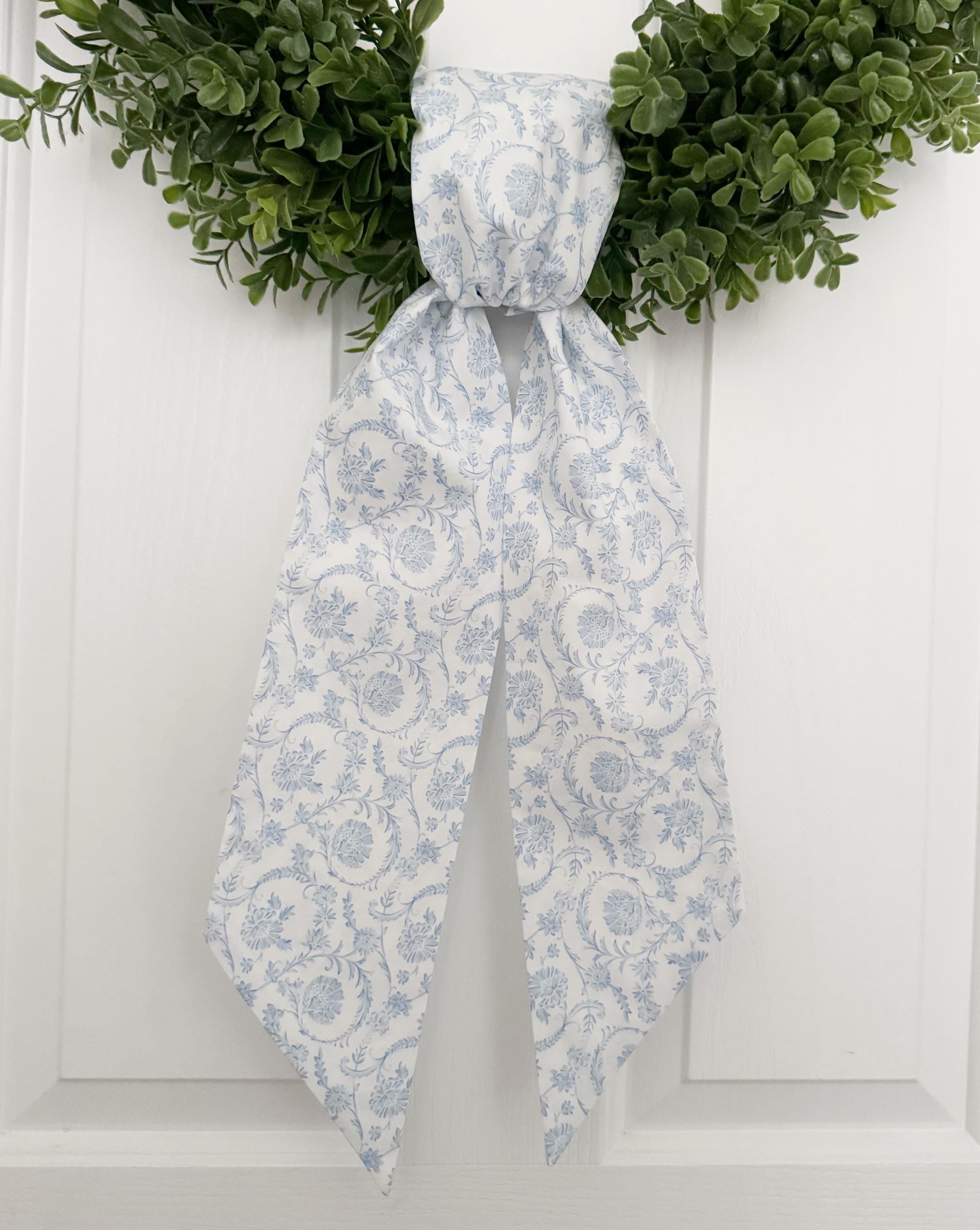 Wholesale Blank Wreath Sashes Blue Floral – Blank Wreath Sash ...