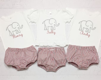 Alabama Elephant Plaid Diaper Cover - University of Alabama Outfit - Baby Boy Diaper Cover - Baby Girl Alabama Outfit - Vintage Elephant