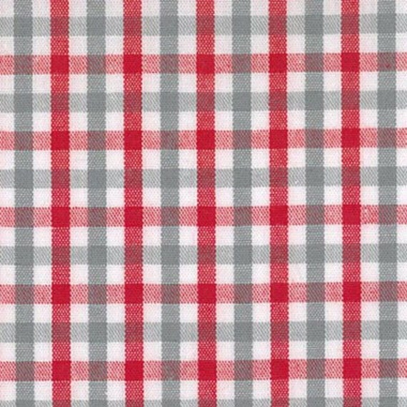 Fabric Finders Tri-check Red and Grey Fabric - 100% Cotton - 1/4" Tri-check- 60" Wide - By the Yard - Crimson and Gray Plaid - Alabama