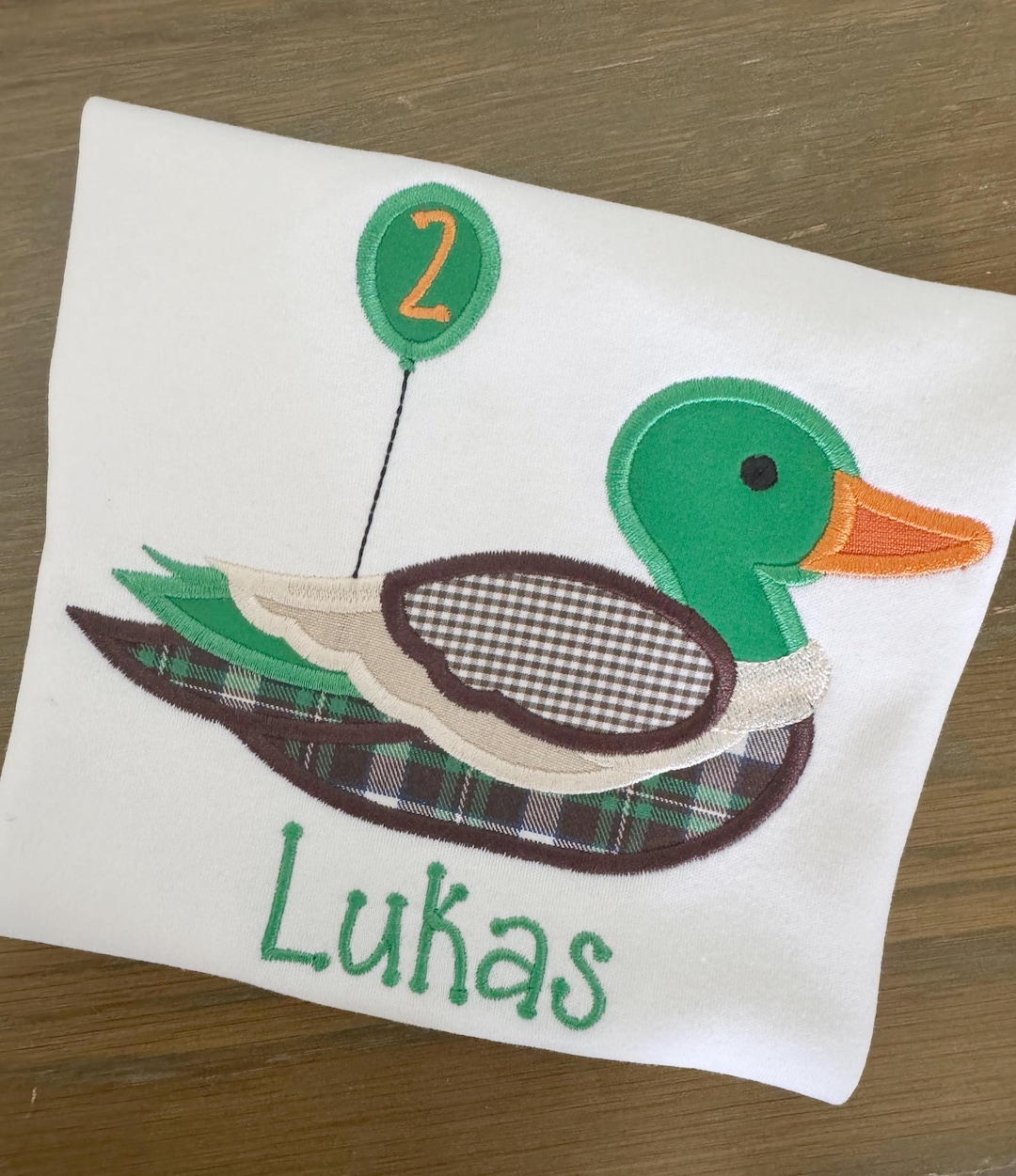 Claire & Charlie Boys Light Blue Shirt - Applique Mallard Duck main image 0
