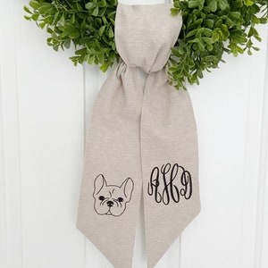 Dog Wreath Sash - Custom Pet Wreath Sash - Custom Pet Decor - Dog Lover Gift - Monogrammed Wreath Sash - Customized Pet Gift