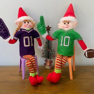 Elf Jersey Set - Elf Football Jersey - Elf Sweater - Elf Clothes - Elf Doll Outfit - Personalized Elf Shirt - Elf Props