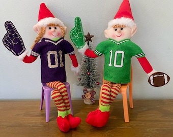 Elf Jersey Set - Elf Football Jersey - Elf Sweater - Elf Clothes - Elf Doll Outfit - Personalized Elf Shirt - Elf Props