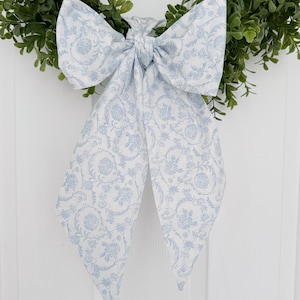 Blank Floral Bow Wreath Sash - Customized Wreath Sash - Wedding Bow Wreath Sash - Personalized Gift - Monogrammed Gift - Wedding Shower Gift