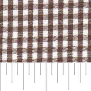 May include: Brown and white gingham fabric with a 1-inch ruler for scale.