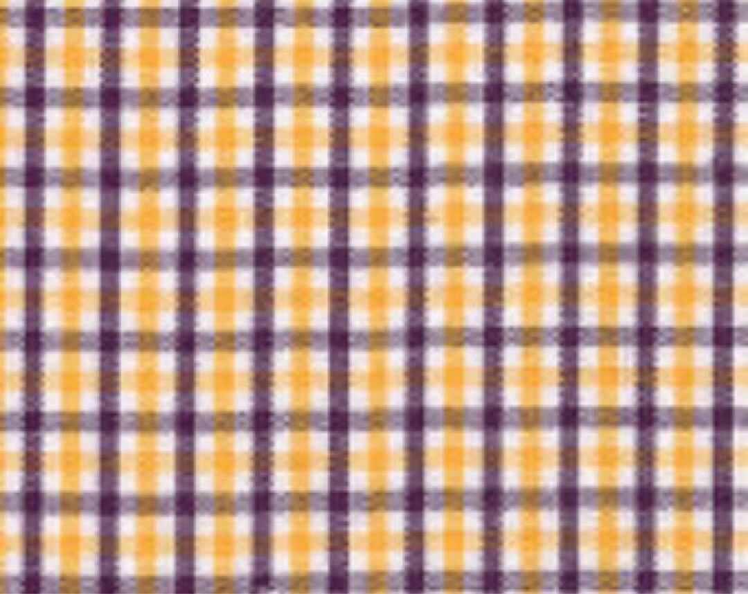 Fabric Finders Tri-check Purple and Gold Fabric 100% Cotton Tri-check