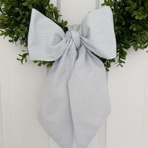 Blank Seersucker Bow Wreath Sash - Customized Wreath Sash - Initial Wreath Sash - Personalized Gift - Monogrammed Gift - Baby Shower Gift