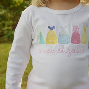 Princess Sketch Embroidery Shirt - Toddler Girl Shirt - Personalized - Vintage Embroidery - Princess Ruffle Shirt - Princess Birthday Shirt