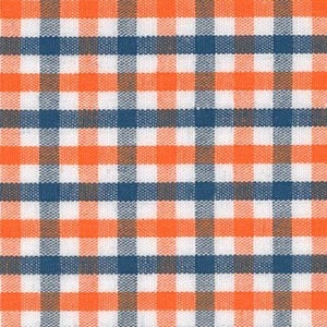 Tela de cuadros tricolores azul marino y naranja de Fabric Finders - 100 % algodón - 6 cm de ancho - 152 cm de ancho - Cortada a medida - Cuadros azules y naranjas - Color castaño rojizo