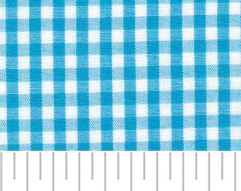 Fabric Finders Turquoise Gingham Fabric - Gingham Fabric - Cotton Fabric By the Yard - Turquoise Gingham Cotton Fabric - Face Mask Fabric