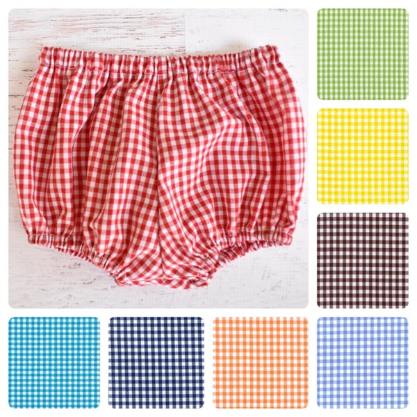 Gingham Diaper Cover - Check Bloomers - Boy Diaper Cover - Girl Bloomers - New Baby Gift - Baby Shower Gift - Cotton Diaper Cover