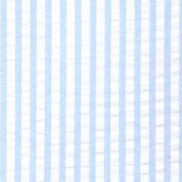 Fabric Finders Aqua Seersucker Fabric - Wide Seersucker Fabric - Cotton Striped Fabric - Fabric Finders Cotton Fabric