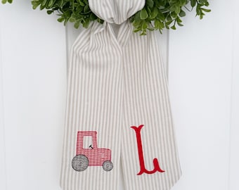 Tractor Wreath Sash - Customized Wreath Sash - Custom Door Decor - Wreath Sash - Personalized Gift - Monogrammed Gift - Farm Decor
