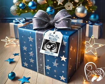 It's a Boy Christmas Gift Pregnancy Announcement, Christmas Baby Announcement, Simple Boy Reveal Digital Download, Christmas Baby Reveal
