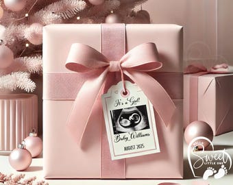 It's a Girl Christmas Gift Pregnancy Announcement, Christmas Baby Announcement, Simple Girl Reveal Digital Download, Christmas Baby Reveal