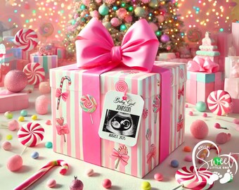 It's a Girl Christmas Gift Pregnancy Announcement, Christmas Baby Announcement, Simple Girl Reveal Digital Download, Christmas Baby Reveal