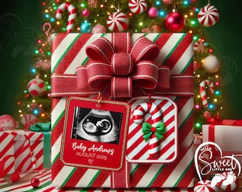 Christmas Gift Pregnancy Announcement, Christmas Baby Announcement, Simple Bright Reveal Digital Download, Christmas Baby Reveal