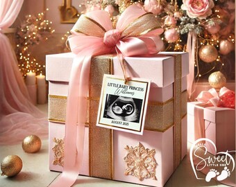 It's a Girl Christmas Gift Pregnancy Announcement, Christmas Baby Announcement, Simple Girl Reveal Digital Download, Christmas Baby Reveal